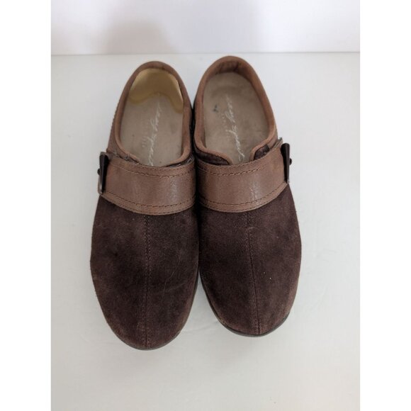 Easy Spirit Eselliana Brown Suede Slip-On Clogs Womens 8.5 W Comfort Shoes - Picture 3 of 5